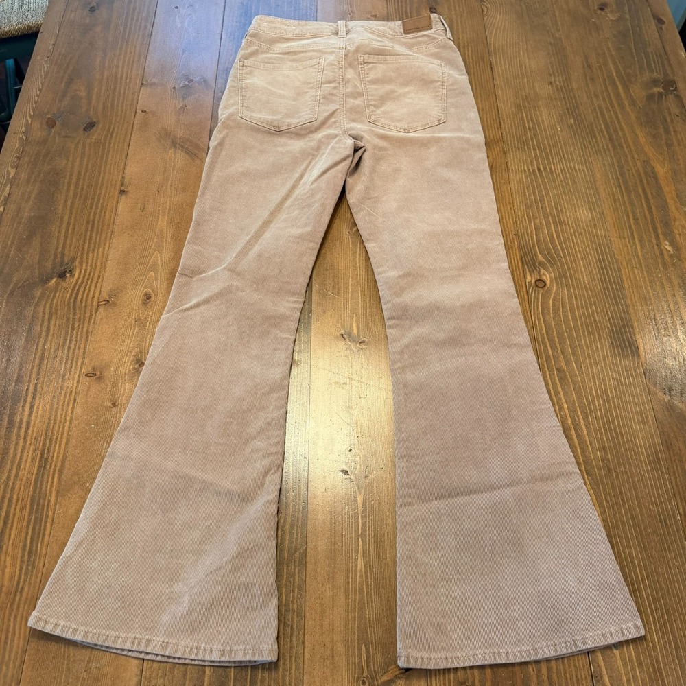 American Eagle Jeans Womens 6 Beige Corduroy Super High Rise Flare Stretch - Picture 7 of 9